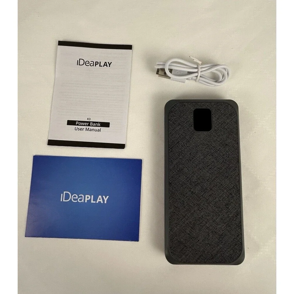 iDeaPLAY 10000mAh External Battery Power Bank Black & Gray Lot/2 Tested Working